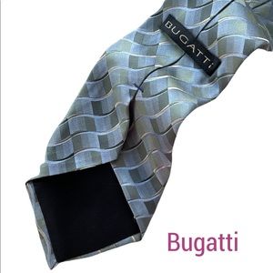 Bugatti Men’s light blue and light green 100% silk tie